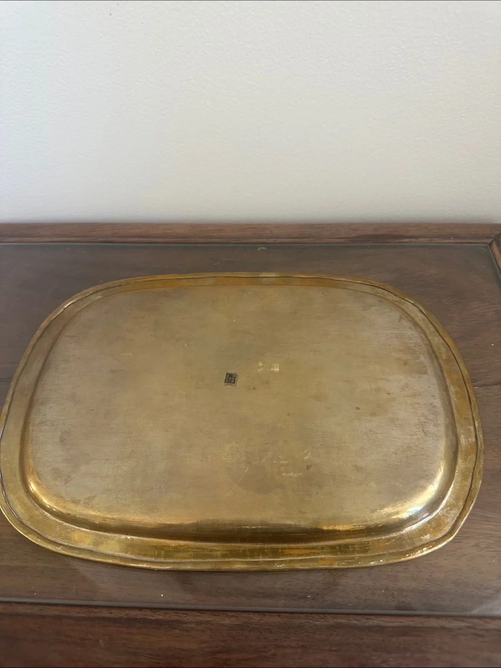 Vintage MCM Solid Brass Oval Vanity & Serving Tray - India - 10.5” x 7.5”